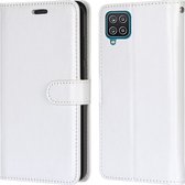 Samsung Galaxy A12 Hoesje - Mobigear - Wallet Serie - Kunstlederen Bookcase - Wit - Hoesje Geschikt Voor Samsung Galaxy A12