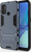 Oppo A53 Hoesje - Mobigear - Armor Stand Serie - Hard Kunststof Backcover - Blauw - Hoesje Geschikt Voor Oppo A53