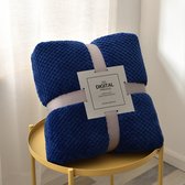 Warmtedeken - Donker Blauw - 200 x 230cm - Fleece Deken - Knuffeldeken - Plaid