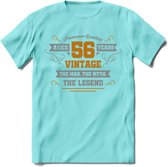 56 Jaar Legend T-Shirt | Goud - Zilver | Grappig Verjaardag Cadeau | Dames - Heren | - Licht Blauw - XXL