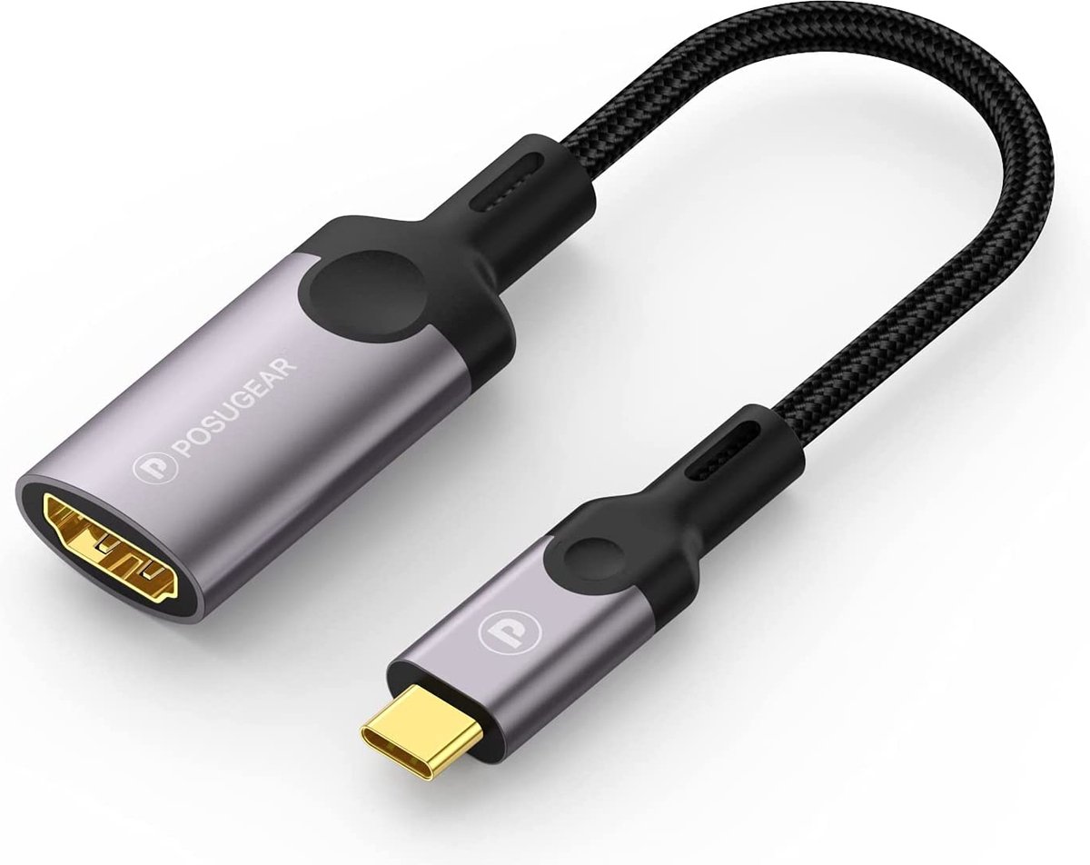 POSUGEAR | Thunderbolt USB-C naar HDMI adapter | 4K | 60Hz | HDMI 2.0 adapter |compatibel met MacBook , Huawei MateBook13, Samsung Galaxy S10/S9, etc.