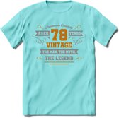 78 Jaar Legend T-Shirt | Goud - Zilver | Grappig Verjaardag Cadeau | Dames - Heren | - Licht Blauw - XXL