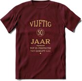 50 Jaar Legendarisch Gerijpt T-Shirt | Bordeauxrood - Ivoor | Grappig Verjaardag Cadeau | Dames - Heren | - Burgundy - XL