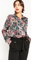 LOLALIZA Oversized hemd met paisleyprint - Groen - Maat 46