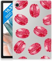 Tablet Hoes Geschikt voor Samsung Galaxy Tab A8 2021 Back cover met naam Pink Macarons met transparant zijkanten