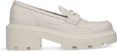 Sacha - Dames - Latte leren platform loafers - Maat 37