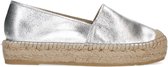 Sacha - Dames - Zilveren leren platform espadrilles - Maat 42