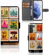 Telefoonhoesje Geschikt voor Samsung Galaxy S22 Plus Flipcover Design Postzegels