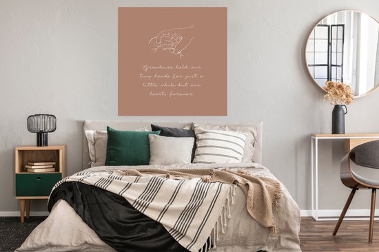 Affiche Citations - Proverbes - 'Les grands-mères tiennent nos petites mains pour un petit moment mais nos cœurs pour toujours' - 100x100 cm XXL