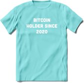 BTC Holder Since 2020 - Crypto T-Shirt Kleding Cadeau | Dames / Heren / Unisex | Bitcoin / Ethereum shirt | Grappig Verjaardag kado | BTC Tshirt Met Print | - Licht Blauw - XL