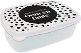 Lunch box Wit - Lunch box - Boîte à pain - Enceinte - 'Tu seras oncle et tante' - Proverbes - Citations - 18x12x6 cm - Adultes
