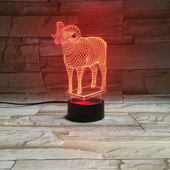 3D Led Lamp Met Gravering - RGB 7 Kleuren - Ram