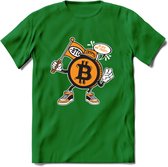 BTC Mascot - Crypto T-Shirt Kleding Cadeau | Dames / Heren / Unisex | Bitcoin / Ethereum shirt | Grappig Verjaardag kado | BTC Tshirt Met Print | - Donker Groen - 3XL