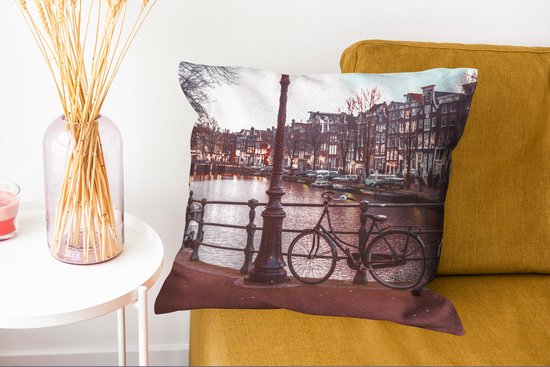 Sierkussens - Kussentjes Woonkamer - 50x50 cm - Amsterdam in de schemering