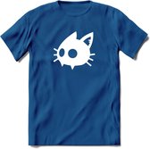 Cat Head - Katten T-Shirt Kleding Cadeau | Dames - Heren - Unisex | Kat / Dieren shirt | Grappig Verjaardag kado | Tshirt Met Print | - Donker Blauw - XXL