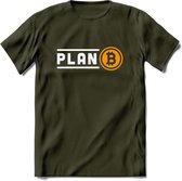 Plan B - Crypto T-Shirt Kleding Cadeau | Dames / Heren / Unisex | Bitcoin / Ethereum shirt | Grappig Verjaardag kado | Tshirt Met Print | - Leger Groen - XXL