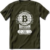 Bitcoin Future - Crypto T-Shirt Kleding Cadeau | Dames / Heren / Unisex | Bitcoin / Ethereum shirt | Grappig Verjaardag kado | Tshirt Met Print | - Leger Groen - M