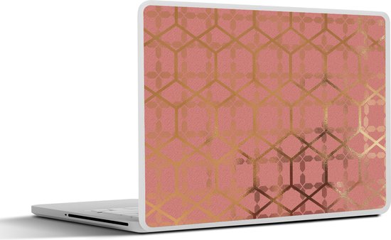 Laptop sticker - 11.6 inch - Patroon - Goud - Roze | bol.com