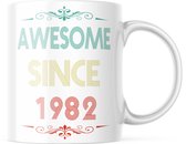 Verjaardag Mok awesome since 1982 | Verjaardag cadeau | Grappige Cadeaus | Koffiemok | Koffiebeker | Theemok | Theebeker