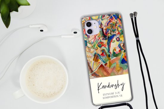 Coque avec cordon iPhone 11 - Entwurf 3 zu komposition VII - Kandinsky - Vieux maîtres - Siliconen - Bandoulière - Coque arrière avec cordon - Coque pour téléphone avec cordon - Coque avec corde