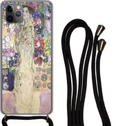 Hoesje met koord Geschikt voor iPhone 11 Pro - Portrait of Ria Munk III - Gustav Klimt - Siliconen - Crossbody - Backcover met Koord - Telefoonhoesje met koord - Hoesje met touw