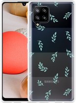 Hoesje Geschikt voor Samsung Galaxy A42 Kleine Blaadjes