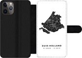 Bookcase Geschikt voor iPhone 11 Pro telefoonhoesje - Zuid-Holland - Nederland - Kaart - Met vakjes - Wallet case met magneetsluiting