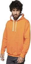 Oranje/witte sweater/trui hoodie voor heren - Holland feest kleding - Supporters/fan artikelen L (40/52)