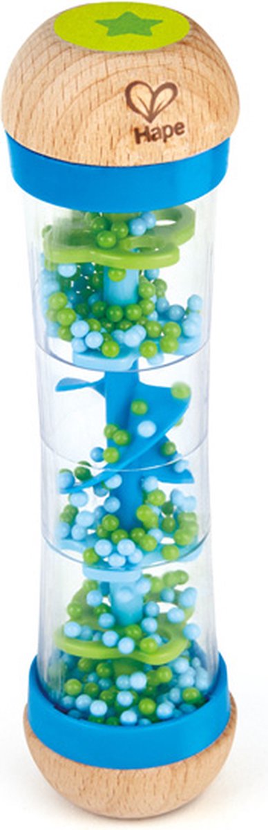 Hape Regenmaker Blauw - Houten Babyspeelgoed met Kalmerende Regengeluiden vanaf 0 Maanden — afbeelding 18