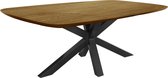 Bootmodel naturel eikenhouten tafel met facetrand - spin-poot