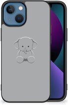 Hippe Hoesjes Geschikt voor Apple iPhone 13 Telefoonhoesje met Zwarte rand Baby Olifant