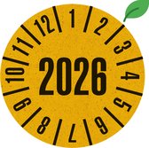 Graspapier keuringssticker met jaartal - 30 mm - 18 stuks per vel 2026