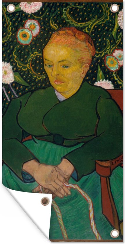 Tuinposter Portret van Augustine Roulin - Vincent van Gogh - 30x60 cm - Tuindoek - Buitenposter