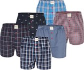 Phil & Co 6-Pack Geweven Wijde Boxershorts Heren  HBOD59 Multipack - Maat  L - Losse boxershort heren