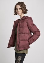 Urban Classics - Hooded Puffer winterjas - XL - Bordeaux rood