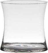 Transparante stijlvolle x-vormige vaas/vazen van glas 15 x 15 cm - Bloemen/boeketten vaas voor binnen gebruik