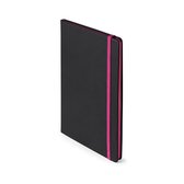 Schriften/notitieboekje roze met elastiek A5 formaat - 80x gekleurde blanco paginas - opschrijfboekjes
