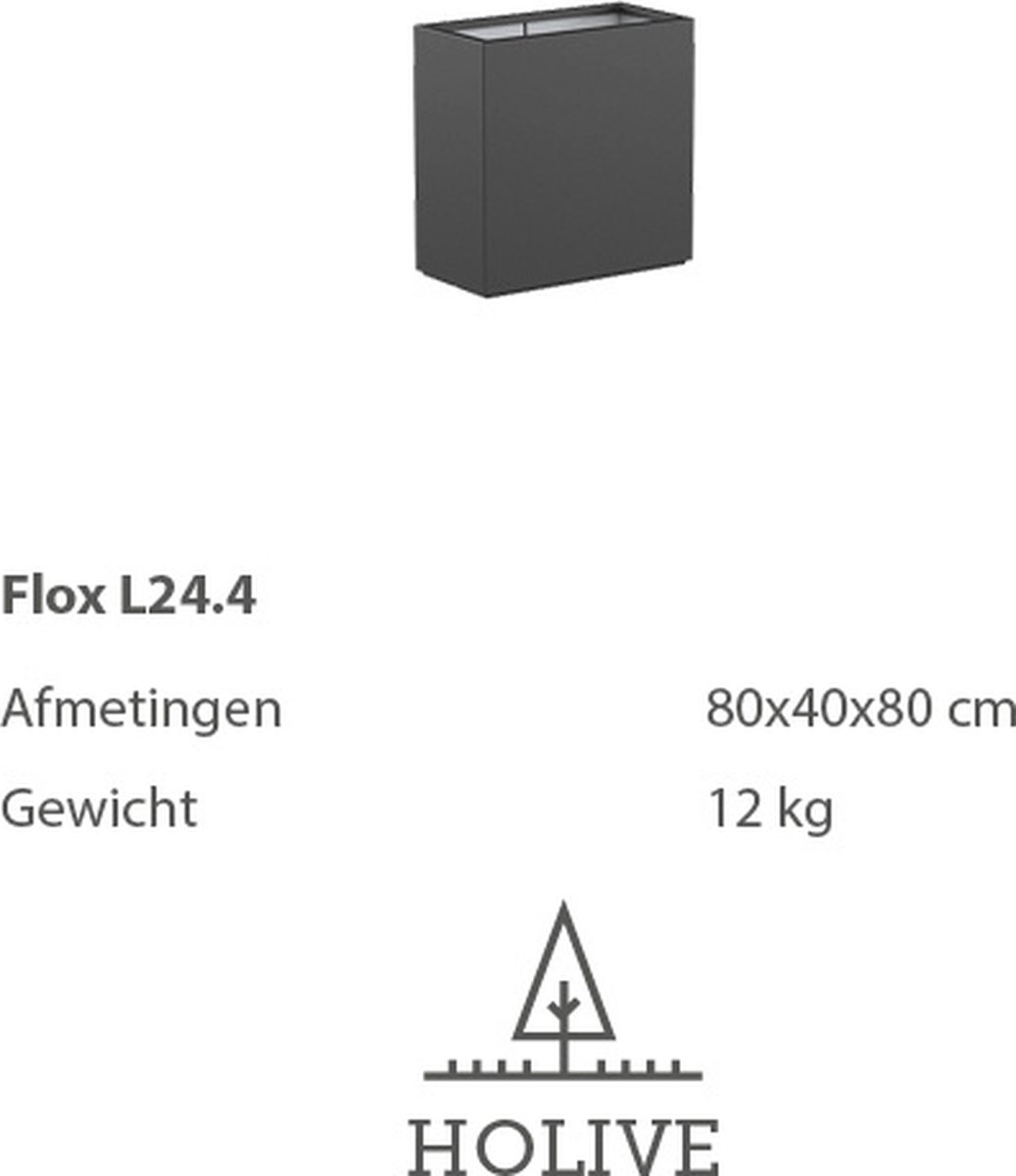 Polyester Flox L24.4 Langwerpig 80x40x80 cm. Plantenbak