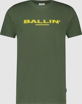 Ballin Amsterdam -  Heren Slim Fit   T-shirt  - Groen - Maat XS