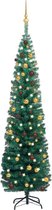 Huis en Tuin Depot Kunstkerstboom Met Led'S En Kerstballen Smal 180 Cm Groen