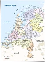 Carte des Nederland 2019 - Affiche 100 x 140 cm