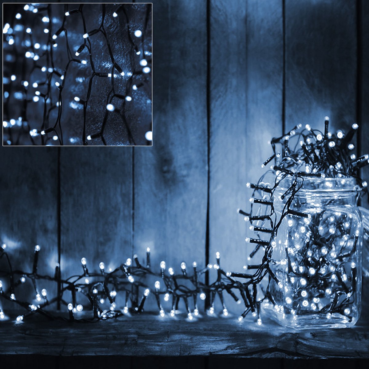 Deuba Lichtsnoer - 160 LED`s Timer 8 Lichtstanden 11,5m – Blauw