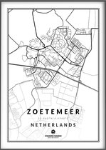 Poster Zoetermeer - Stadsposters - Poster zwart wit - Wanddecoratie - 50x70 citymap