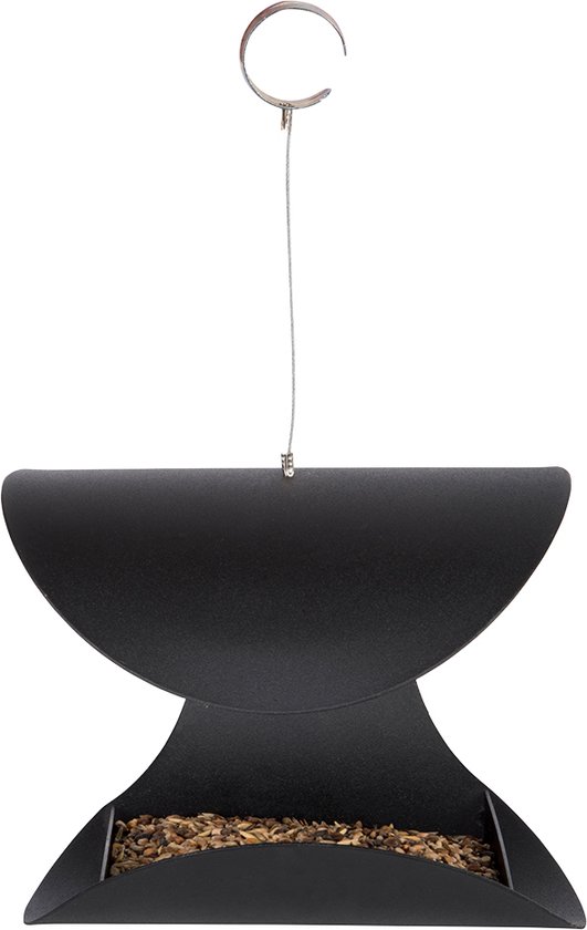 Esschert Design Mangeoire à oiseaux suspendue noire L FB438