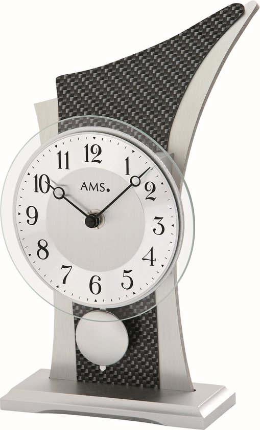 AMS - 1140 - Horloge de table - Glas/ Carbone