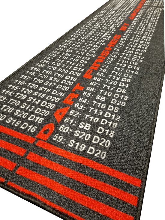 BULL'S Carpet Mat "140" Red, Dart Rug With Non-Slip Rubber Backing, Environmentally Friendly Tournament Dart Mat With Official Distance To Dartboard