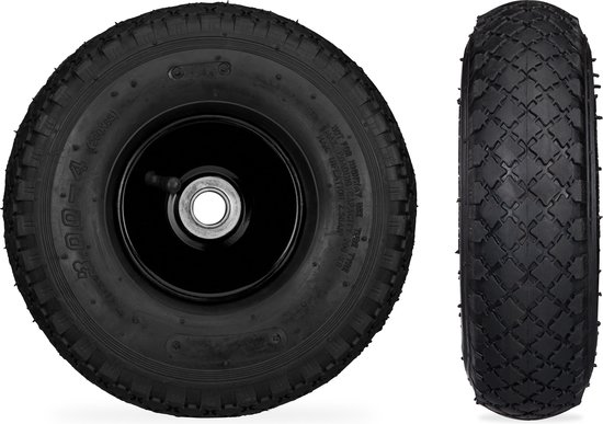 Zeker Berri Plons Relaxdays 2x steekwagenwiel - luchtband - reserveband - staal - 260 x 85 mm  - zwart | bol.com