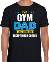 Gym dad like normal except cooler cadeau t-shirt zwart - heren - hobby / vaderdag / cadeau shirts S