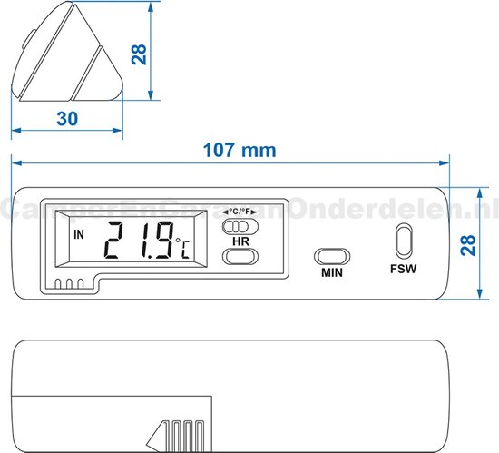 ProPlus Thermometer auto - binnen/buiten temperatuur - zwart - eenvoudig te bevestigen van ProPlus — afbeelding 5