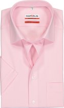 MARVELIS modern fit overhemd - korte mouw - roze - Strijkvrij - Boordmaat: 43